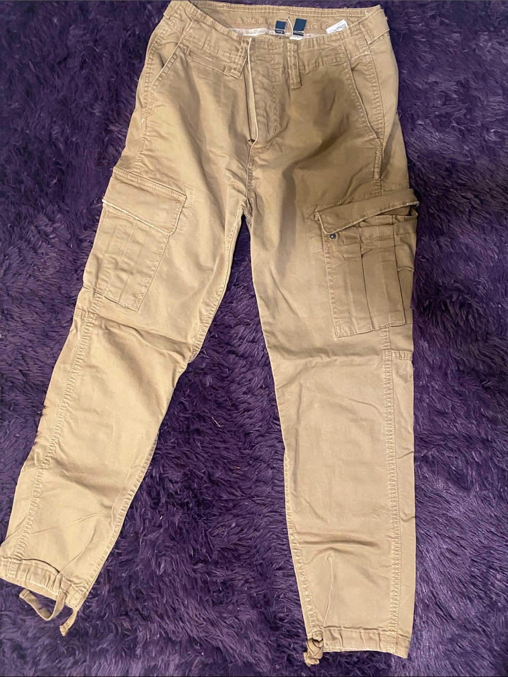 American Eagle Outfitters Men's Khaki Cargo Pants